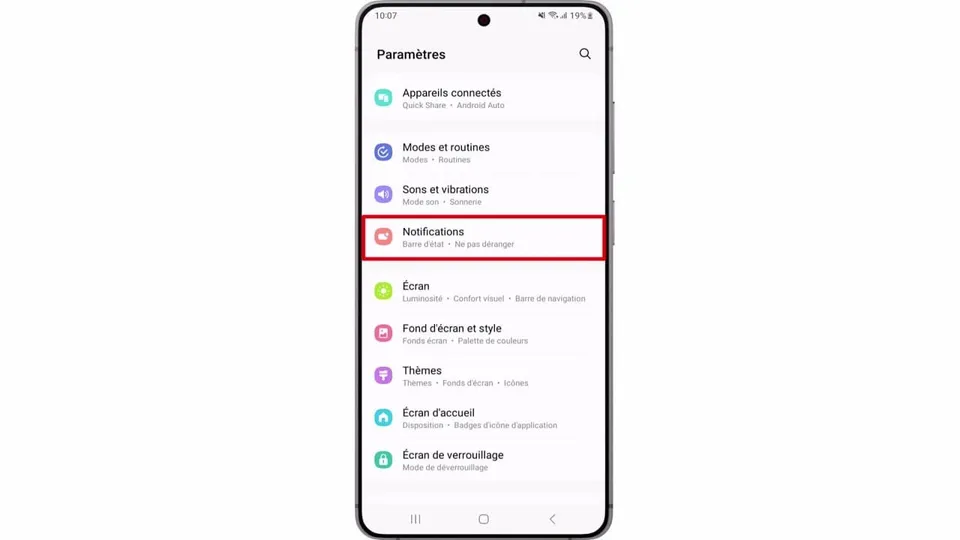 Accédez à ‘Notifications’.