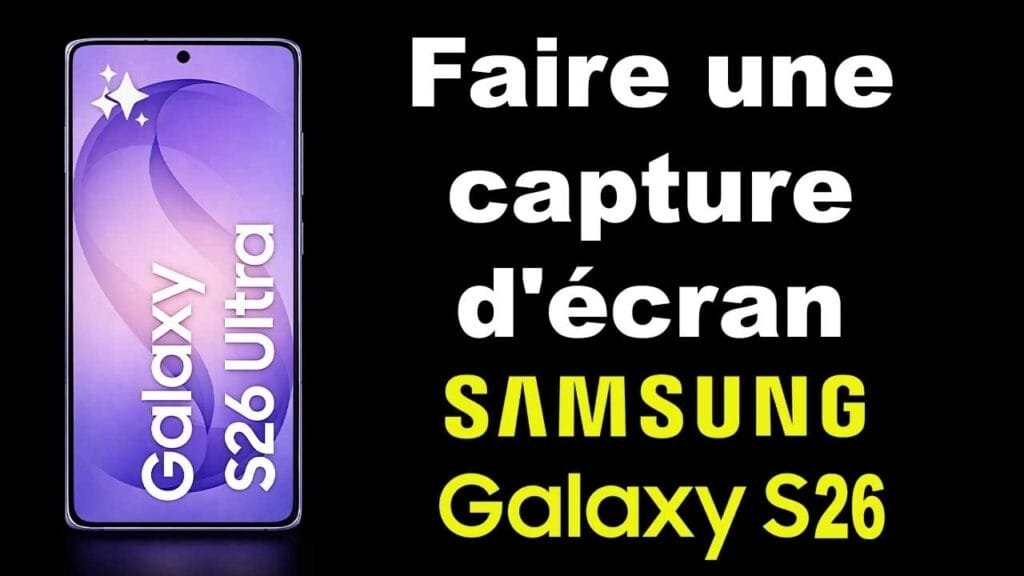 comment faire une capture d'écran sur Samsung S26