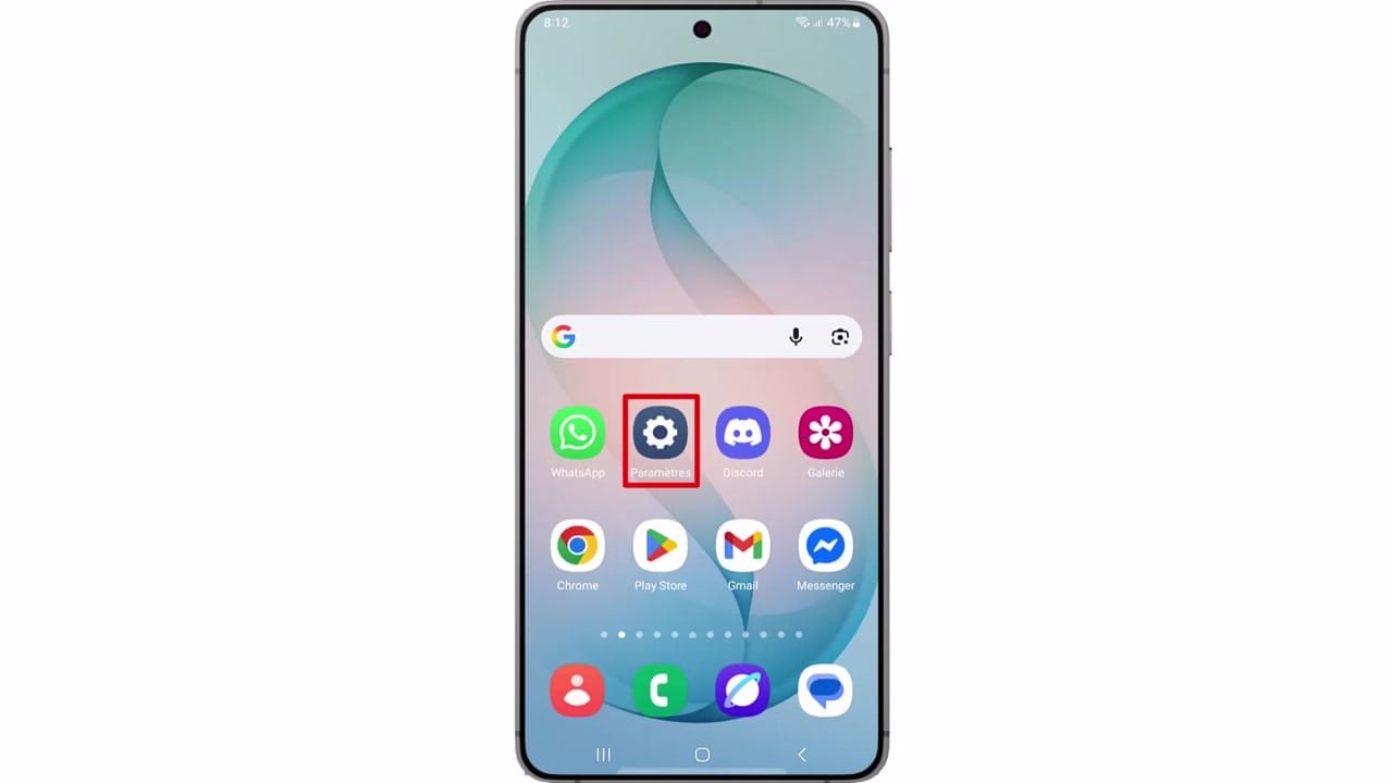 Ouvrez les Paramètres de votre téléphone.