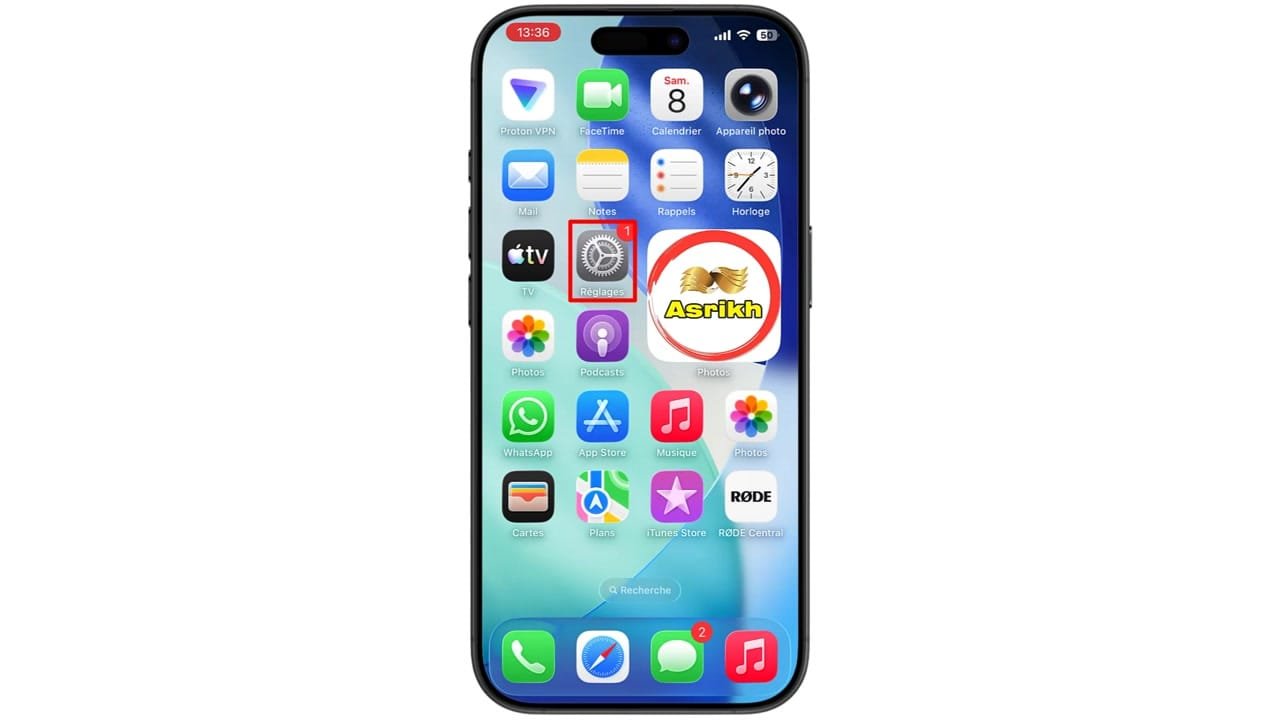 Ouvrez le menu « Paramètres ».