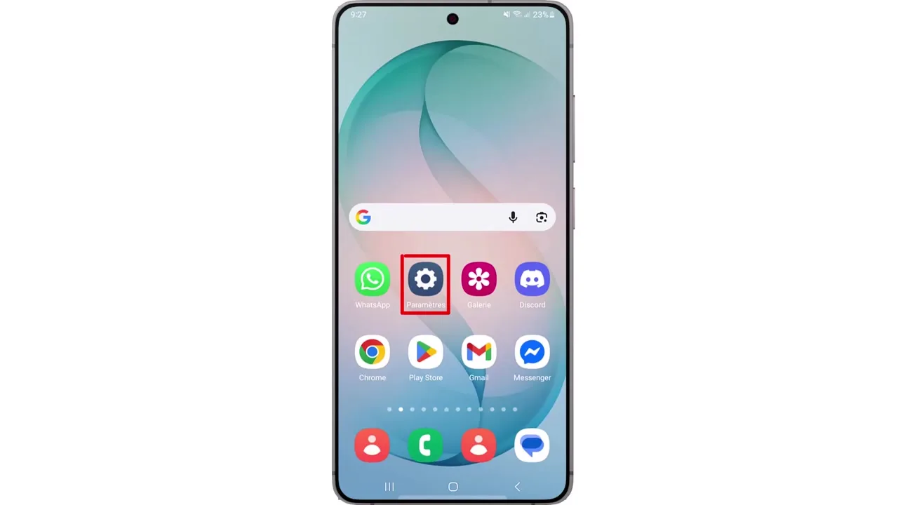 Ouvrez ‘Paramètres’ sur votre Samsung S26.