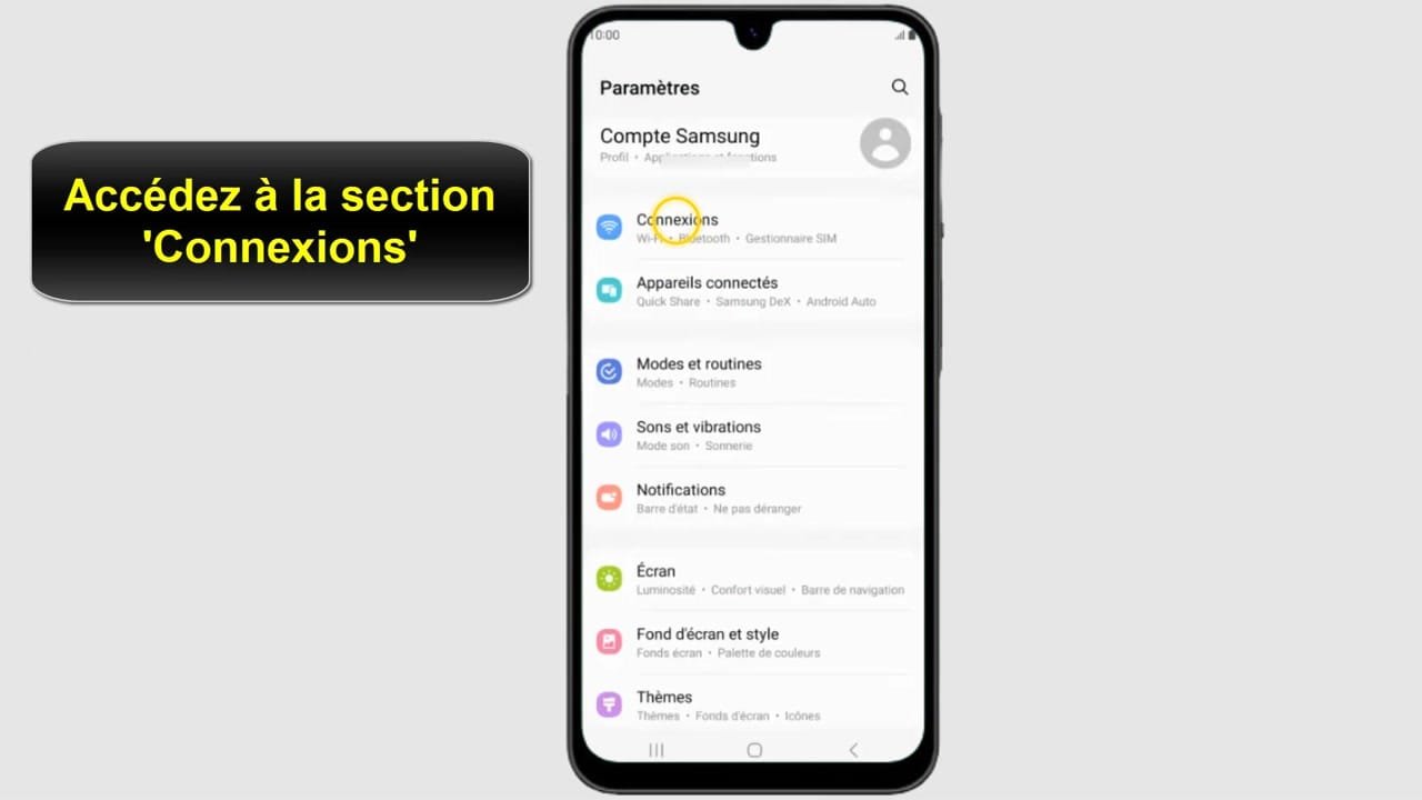 Étape 2 : Accédez à la section 'Connexions' Accédez à la section 'Connexions'