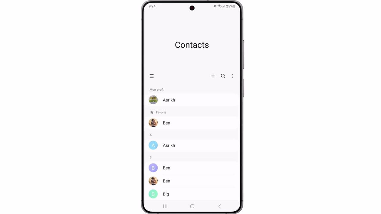 Sélectionnez le contact auquel vous voulez ajouter une photo.