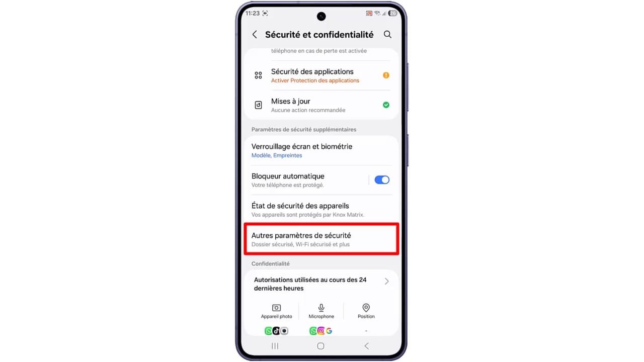 Étape 3 : Sélectionnez « Autres paramètres de sécurité ». Sélectionnez « Autres paramètres de sécurité ».