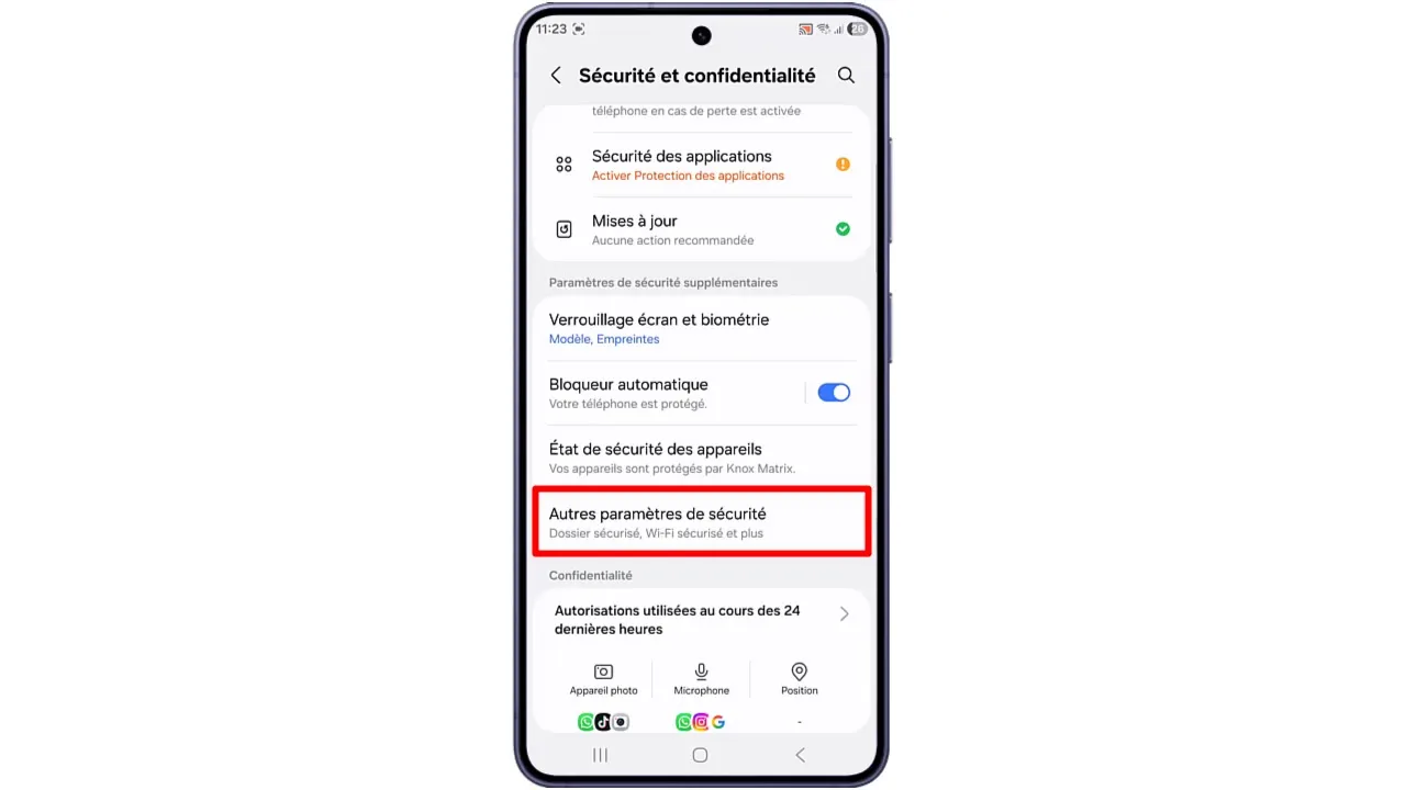 Étape 3 : Sélectionnez « Autres paramètres de sécurité ». Sélectionnez « Autres paramètres de sécurité ».