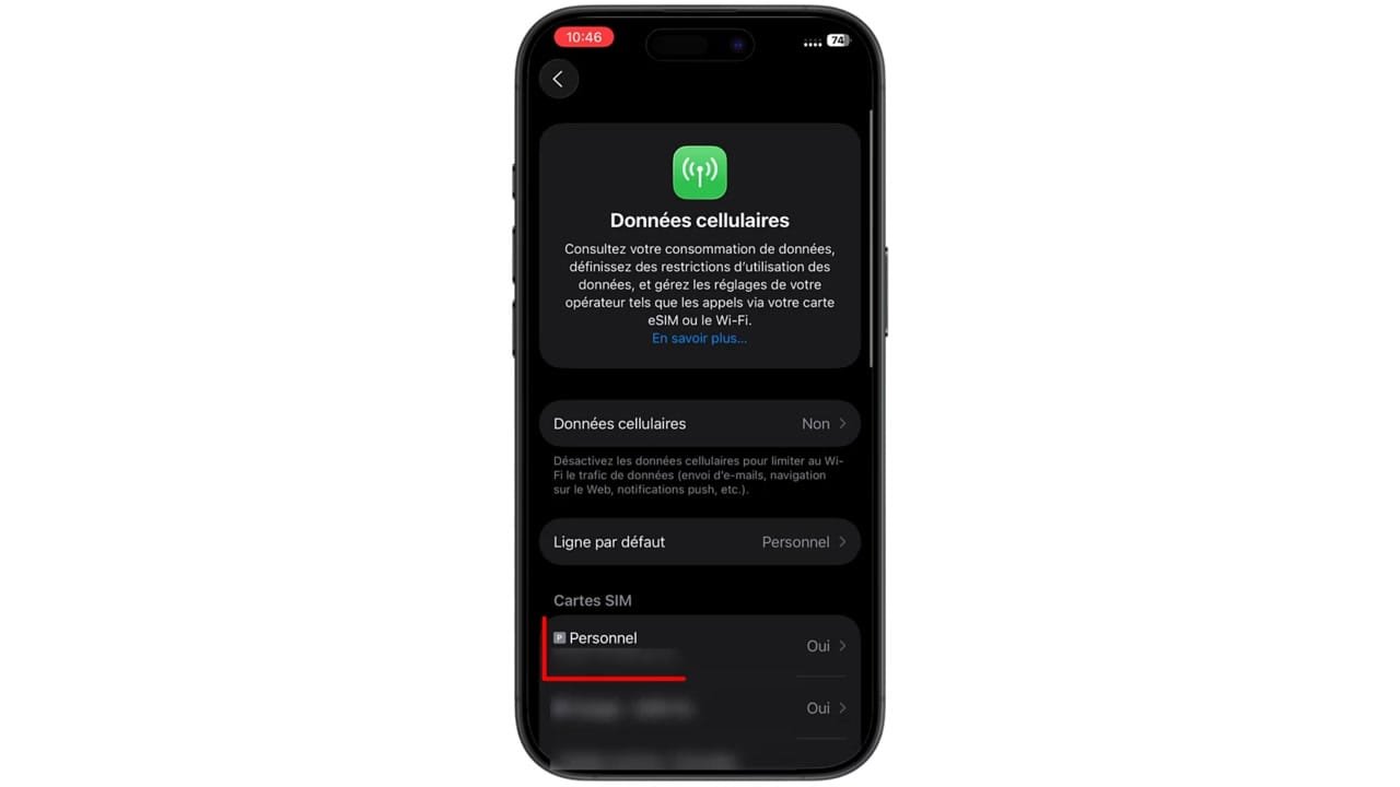 Sélectionnez « Cartes SIM ».