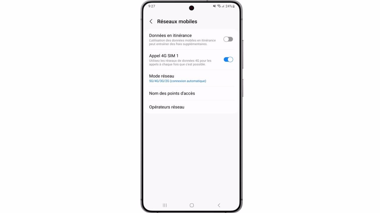 Appuyez sur ‘Mode réseau’.