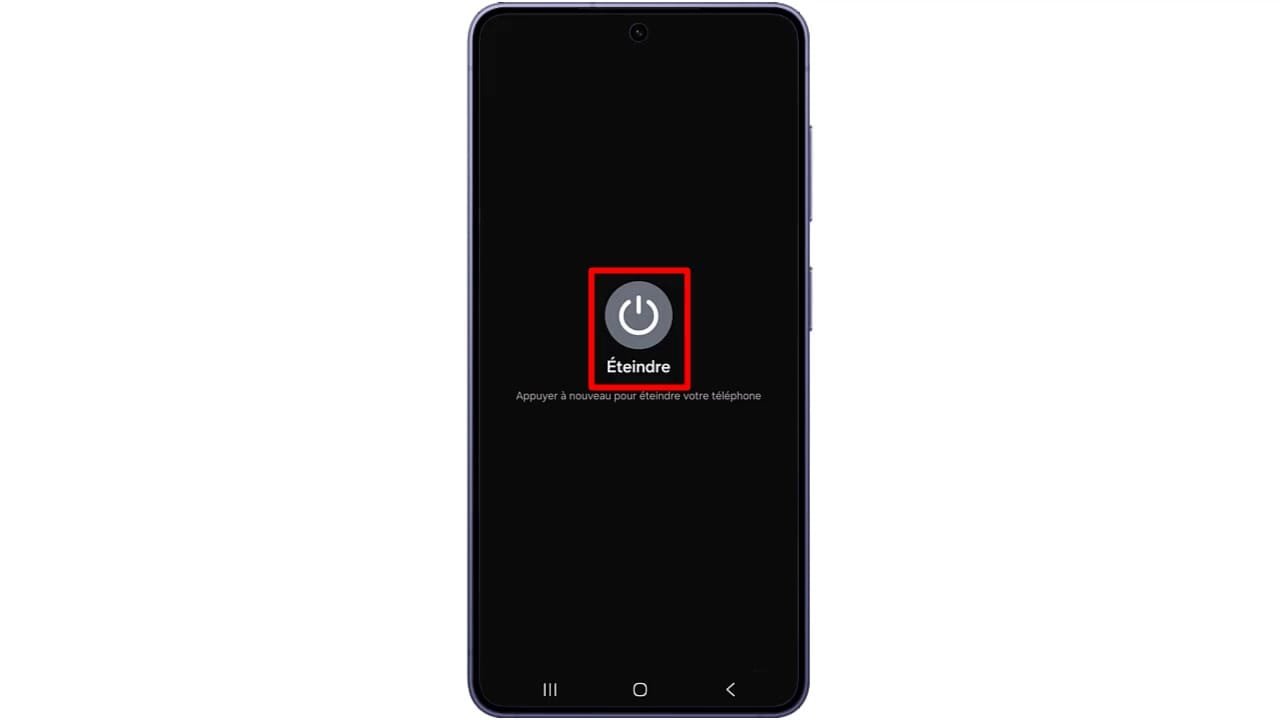 Appuyez sur 'Éteindre' pour éteindre l’appareil