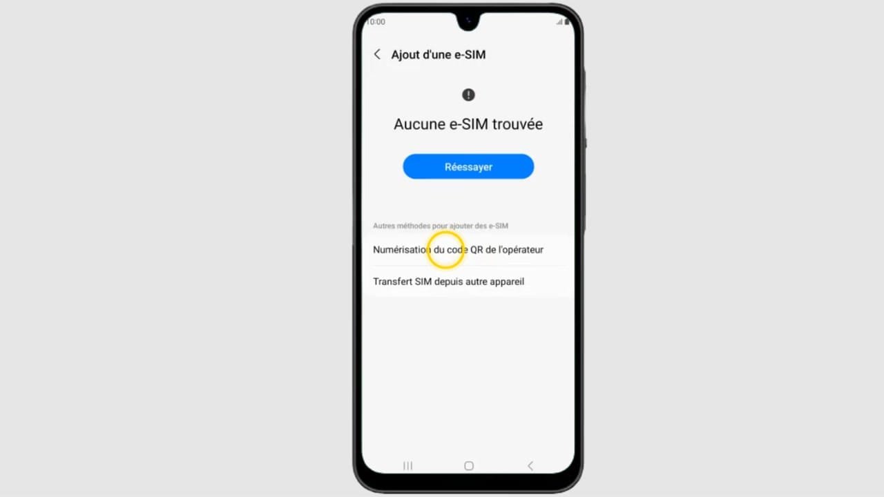Étape 5 : Touchez 'Scanner le code QR de l’opérateur' Touchez 'Scanner le code QR de l’opérateur'