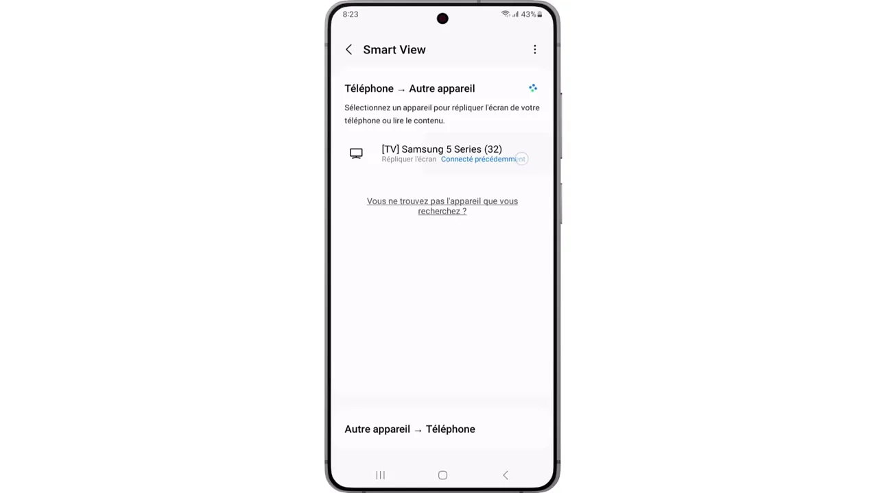 Étape 5 : Sélectionnez votre télé dans la liste. Sélectionnez votre télé dans la liste.