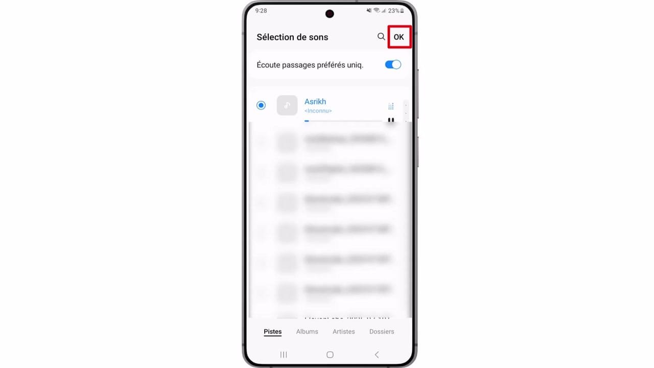 Étape 6 : Appuyez sur ‘OK’ pour confirmer. Appuyez sur ‘OK’ pour confirmer.